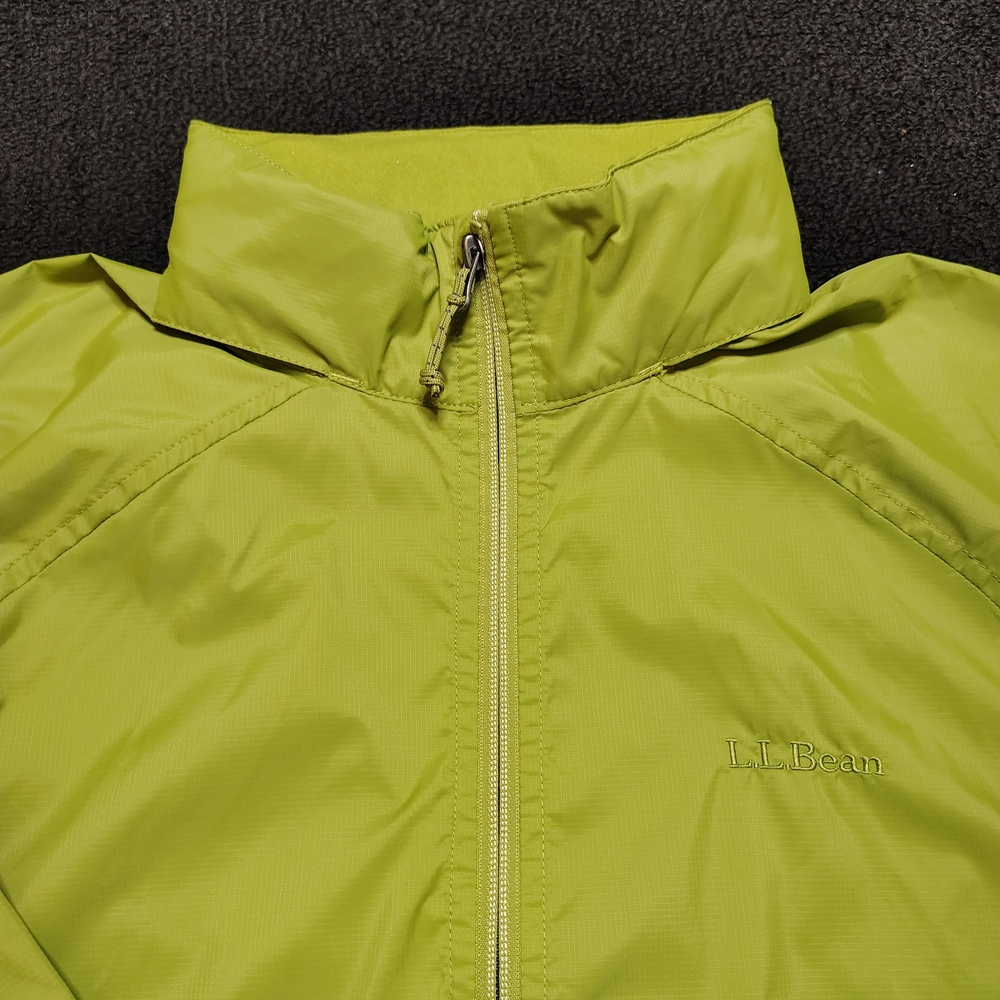 LL Bean Green Casco Bay Packable Hidden Hoodie Windbreaker Jacket Women's XL
